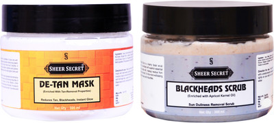 Sheer Secret De-tan Mask 300ml and Blackhead Scrub 300ml(2 Items in the set)