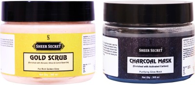 Sheer Secret Gold Scrub 300ml and Charcoal Mask 300ml(2 Items in the set)