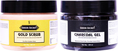 Sheer Secret Gold Scrub 300ml and Charcoal Gel 300ml(2 Items in the set)
