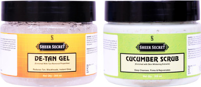 Sheer Secret De-tan Gel 300ml and Cucumber Scrub 300ml(2 Items in the set)