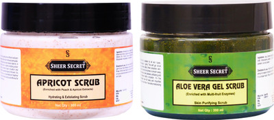 Sheer Secret Apricot Scrub 300ml and Aloe vera Scrub 300ml(2 Items in the set)