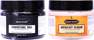 Sheer Secret Charcoal Gel 300ml and Apricot Scrub 300ml(2 Items in the set)