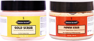 Sheer Secret Gold Scrub 300ml and Papaya Scrub 300ml(2 Items in the set)