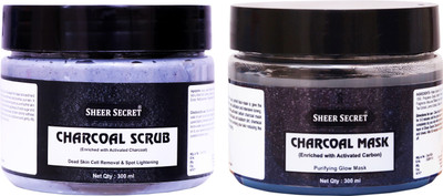 Sheer Secret Charcoal Scrub 300ml and Charcoal Mask 300ml(2 Items in the set)