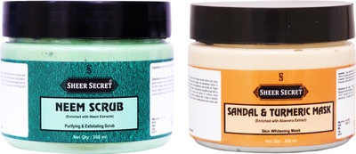 Sheer Secret Neem Scrub 300ml and Sandal Mask 300ml(2 Items in the set)