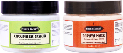 Sheer Secret Cucumber Scrub 300ml and Papaya Mask 300ml(2 Items in the set)