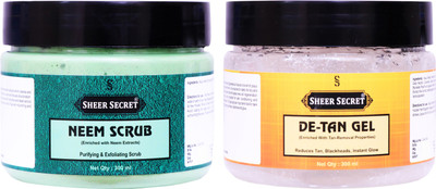 Sheer Secret Neem Scrub 300ml and De-tan Gel 300ml(2 Items in the set)