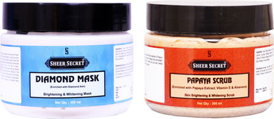 Sheer Secret Diamond Mask 300ml and Papaya Scrub 300ml(2 Items in the set)