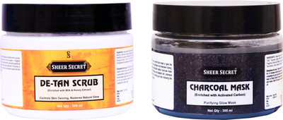Sheer Secret De-tan Scrub 300ml and Charcoal Mask 300ml(2 Items in the set)