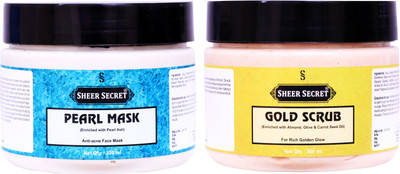 Sheer Secret Pearl Mask 300ml and Gold Scrub 300ml(2 Items in the set)