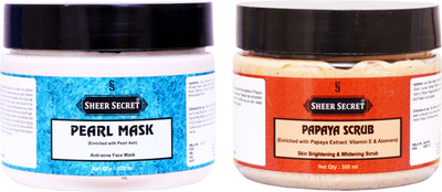 Sheer Secret Pearl Mask 300ml and Papaya Scrub 300ml(2 Items in the set)
