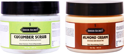 Sheer Secret Cucumber Scrub 300ml and Almond Cream 300ml(2 Items in the set)