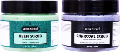 Sheer Secret Neem Scrub 300ml and Charcoal Scrub 300ml(2 Items in the set)