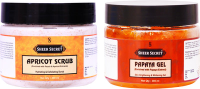 Sheer Secret Apricot Scrub 300ml and Papaya Gel 300ml(2 Items in the set)