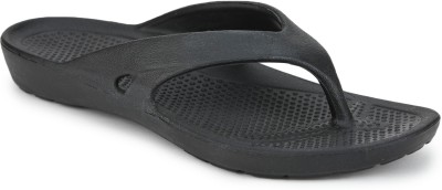 ShoeNstring Women Flip Flops(Black , 5)