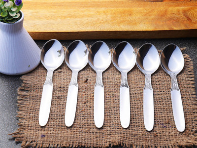 ZEVORA Stainless Steel Table Spoon Set(Pack of 6)