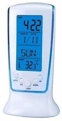 Right Traders Digital White Blue Clock
