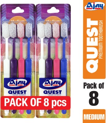 Ajay Quest Offer Pack of 8 Pcs (Medium) Medium Toothbrush(Pack of 8)