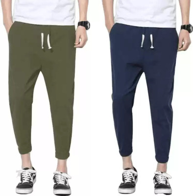 shopfast Solid Men Blue, Green Track Pants