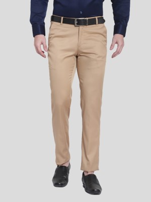 SREY Slim Fit Men Brown Trousers