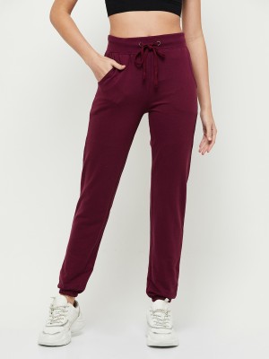 max Solid Women Purple Track Pants