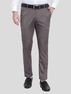 SREY Slim Fit Men Grey Trousers