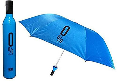 Vesova Bottle Umbrella - Windproof UV and Rain Protection Double Layer Folding Umbrella(Blue)