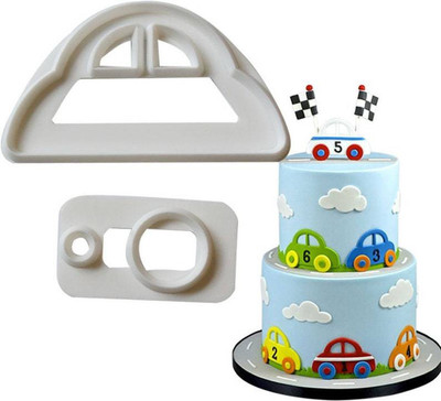 Husaini Mart Skytail 2pc/Set Car Cutter Plastic Fondant Cookie Cutter Cake Decorating Mold Cookie Cutter(Pack of 2)