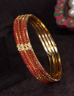 SGA FASHION Brass Gold-plated Bangle Set(Pack of 4)