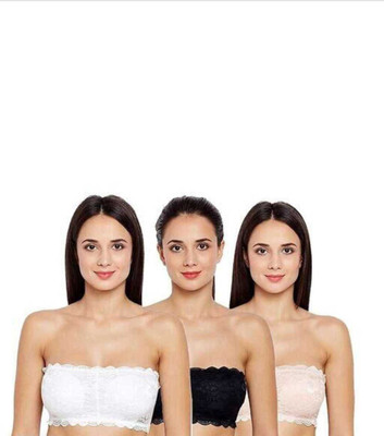Ronic Collections Women Bralette Lightly Padded Bra(White, Black, Beige)