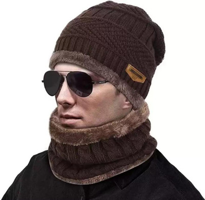 kiyo Solid Beanie Cap(Pack of 2)