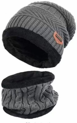 kiyo Solid Beanie Cap(Pack of 2)