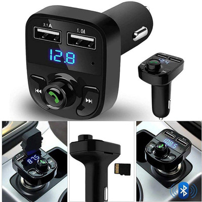 Ratixes v4.1 Car Bluetooth Device with MP3 Player, Car Charger, FM Transmitter(Black)