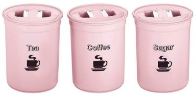 choudhary Polypropylene Tea Coffee & Sugar Container  - 850 ml(Pack of 3, Pink)