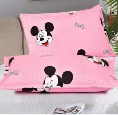 BRANOSD Polycotton Pillows Cover(Pack of 2, 43 cm*68 cm, Pink)