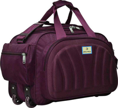 (Expandable) 65 L Duffle Bags Luggage With Trolley-Purple- Duffel With Wheels (Strolley)