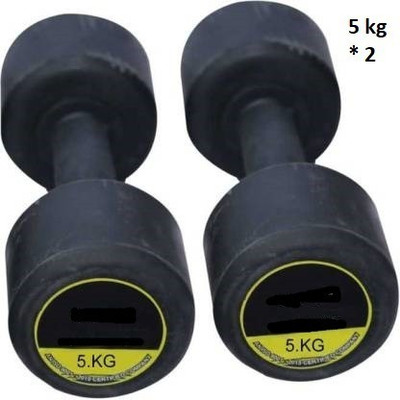 Hridya Trade Premium Quality Rubber Dumbbell Set Of (5 kg X 2) Fixed Weight Dumbbell(10 kg)