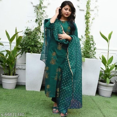 YATVIK Women Kurta Pant Dupatta Set