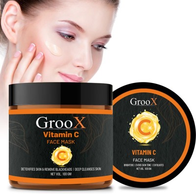 GrooX Herbal Vitamin C Face Mask | Face Pack, Boosts Skin Nourishment & Glow(100 g)