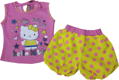 Siddhi Enterprises Baby Girls Casual Top Shorts(PINK)