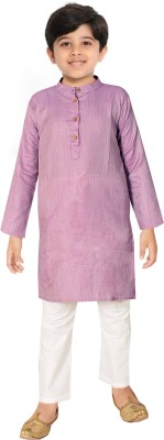 Sevgi Boys Casual Kurta and Pyjama Set(Purple Pack of 1)