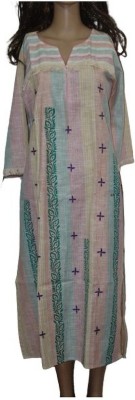 Shivayan Women Embroidered Straight Kurta(Beige)