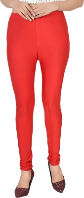 Phase of Trend Churidar Length Western Wear Legging(Red, Solid)