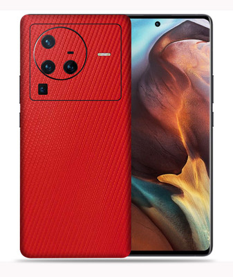 WeCre8 Skin's Vivo X80 Pro 5G, Red Carbon Fiber Mobile Skin(Red)