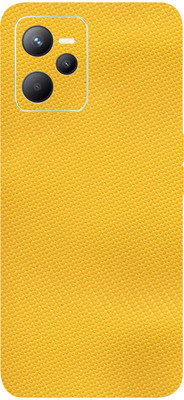 BUGGU REALME C35 Mobile Skin(Yellow Carbon Fiber Skin With High Mattte Finish.)