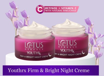 LOTUS HERBALS YouthRx Firm & Bright Night Creme ( Pack of 2 ) ( 50gm *2 pc )(100 g)