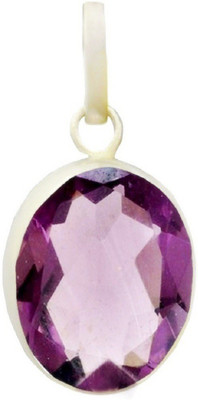 Takshila Gems Natural Amethyst Pendant in Silver 6.25 Ratti / 5.62 Carat Lab Certified Amethyst Stone Pendant