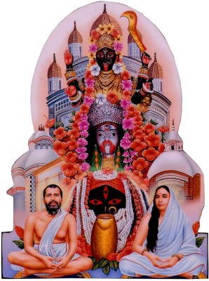 Vils [Big Size] Kolkata Goddess Shri Maha Kali, Ramakrishna Paramahamsa & Sarada Devi Religious Frame