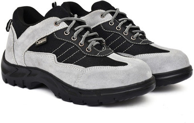 Ozarro Steel Toe Suede Safety Shoe(Grey, S1, Size 10)