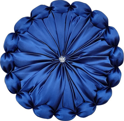 Pillowwala Microfibre Solid Cushion Pack of 1(Blue)